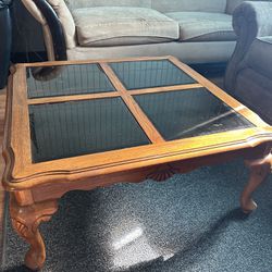 Glass Wooden Coffee Table 