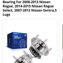 Compatibility - 513298 Pair Wheel Hub Bearing Assembly fit for 2008-2013 Nissan Rogue, 2014-2015 Nissan Rogue Select, 2007-2012 Nissan Sentra