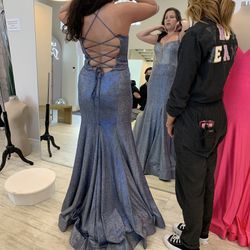 Blue Sparkly Prom Dress Size 8-10