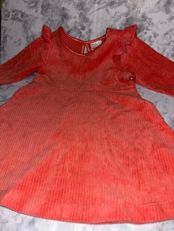 Red Corduroy Baby Girl Ruffle Dress