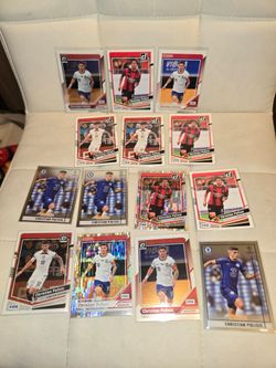 Christian Pulisic 14 Card Lot Donruss Optic Merlin USA AC Milan Chelsea Inserts Holo Rare