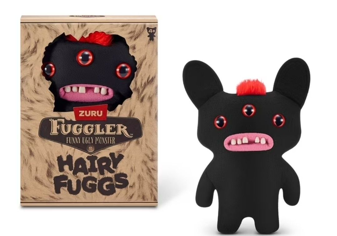FUGGLER HAIRY FUGGS REEK-O BLACK RED MOHAWK FUNNY UGLY MONSTER NEW TOY