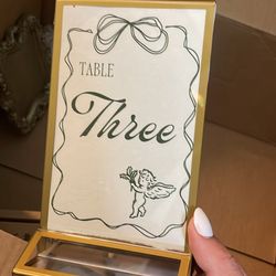 Table numbers - 1-9. Gold Wedding. 