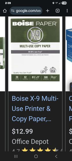 Boise X9 multi use printer and copy paper $2.5