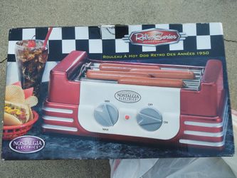 Hot dog roller. Retro style hot dog cooker