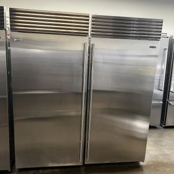 Sub Zero 72”Wide Built In Refrigerator/Freezer Columns Set In Stainless Steel