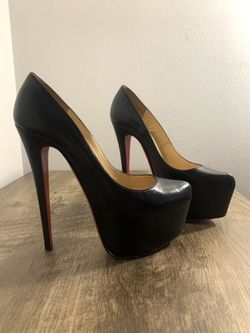 Christian Louboutin Black Leather Daffodil Platform