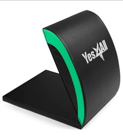 Yes4All  Green /Black Ab Mat Tailbone For Sit Up 15" | Foldable Double Thick Situps Pad I Workout Mat for