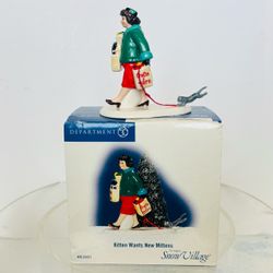 Retired Department 56 Kitten Went’s new mittens Snow Village Accessory