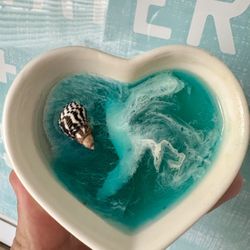 Mini heart wave 🌊 resin art in different colors 