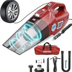 VARSK 4-in-1 Car Vacuum Cleaner, Tire Inflator Portable Air Compressor with Tire