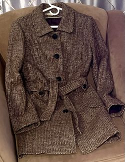 Brown Plaid 3/4 Wool Jacket 