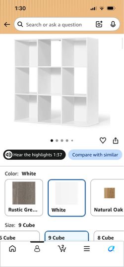 White 9-Cube Storage Organizer Shelf