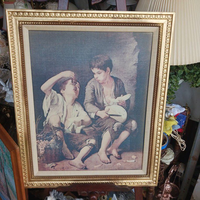  BEAUTIFUL VINTAGE  OR ANTIQUE CANVAS OIL PAINTING  REALLY NICE 