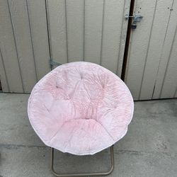 Pink Faux Fur Saucer Chair (foldable)