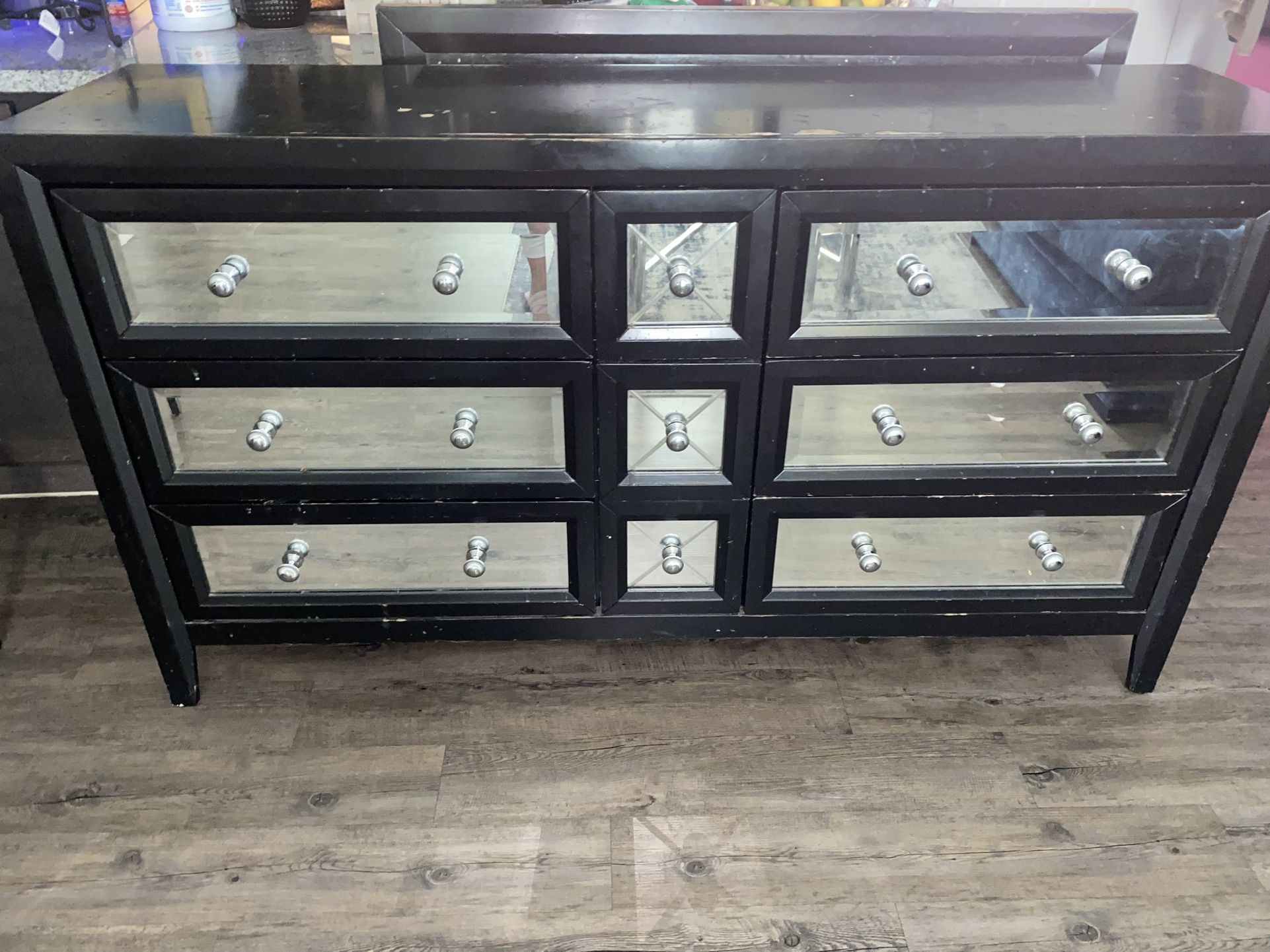 Black mirror Front Dresser Also Large With mirror