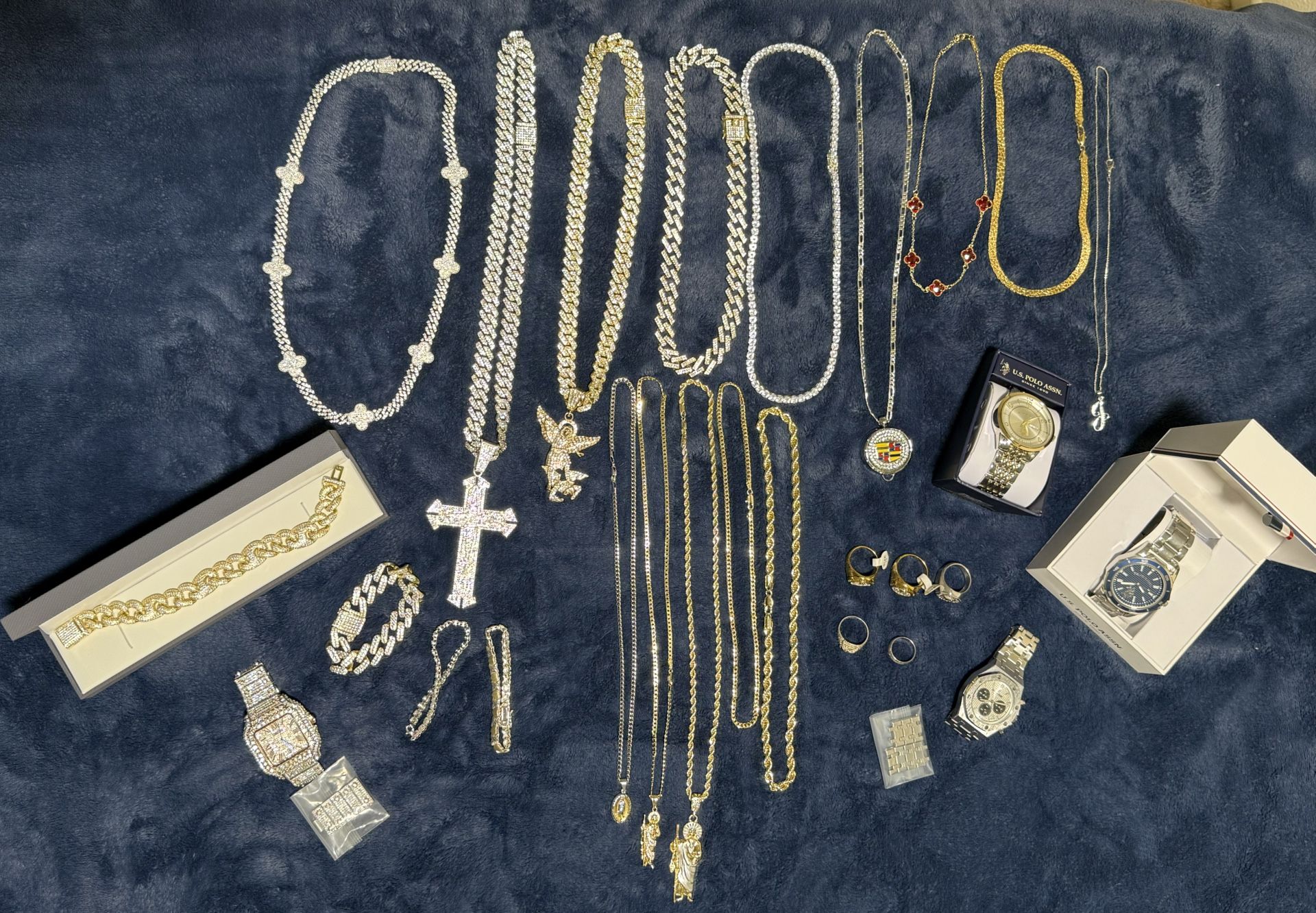 Jewelry, watches, necklaces,chains,bracelets, and rings  Gold filled, silver, stainless steel, plated