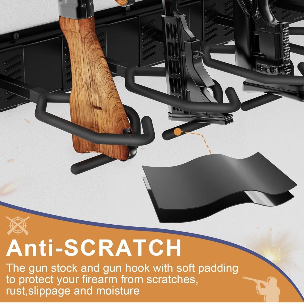 Indoor Gun Racks, Upgraded Heavy Duty Steel Gun Rack Wall Mount ...