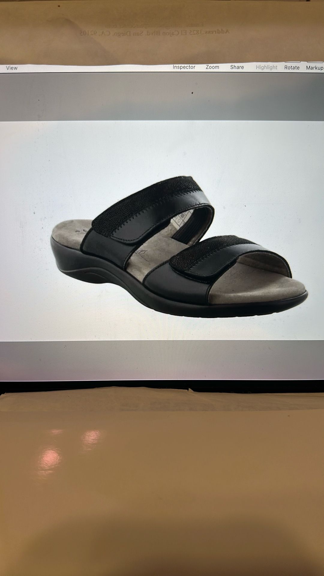 NEW SAS NUDU SLIDE LEATHER SANDALS BLACK 95W. US MADE $159 MRSP