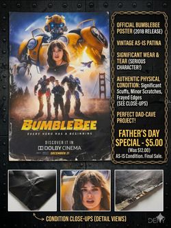 FATHER’S DAY SPECIAL: Vintage Bumblebee Movie Poster (As-Is) – Only $5!