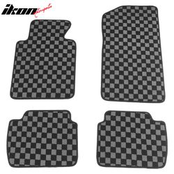 99-06 E46 3-Series M3 Floor Mats Carpets Checkered Black Gray Plaid FOR: (BMW)