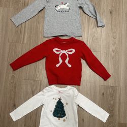 Kids Festive long sleeve Shirt Set - Gray, Red, and White