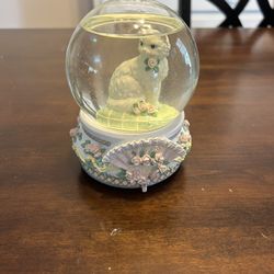 Like NEW San Francisco Music Box Company Cat Snow Globe, Oh You Beautiful Doll  Song