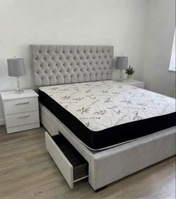 Brand New Queen Bed with Mattress and nightstands / Cama Queen con Colchon y 2 Mesas de Noche / Same Day Delivery š