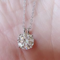 3ct D Color Moissanite Diamond Necklace