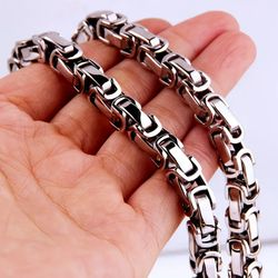 2-Pcs Uniquely Crafted Multi-Layer Titanium Byzantine 24"Necklace and Bracelet Set