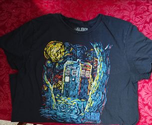 Doctor Who & the Daleks Mens T-Shirt - Van Gough Callbox Picture