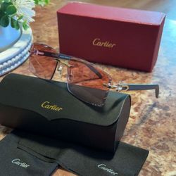 C Black Wood Red Sunglasses 