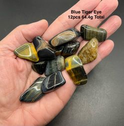 Blue Tiger Eye Genuine Stones from Brazil 12pcs 64.4g Total