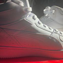 All White High top Pumas