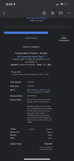 Tortuga Day 3 Ticket 