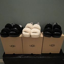 NEW!! UGG Ladies "Oh Fluffita" Platform Slippers  - Ladies Sizes 8 & 10 - pls see all details - posted price PER PAIR is firm.
