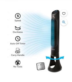 Ventilador Honeywell QuietSet HYF260BV2 - Ventilador eléctrico oscilante de 40 pulgadas, potente y silencioso de 5 velocidades con control remoto (neg