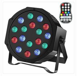 36W Wireless Uplight. This versatile 18 LED RGB stage light features DMX512 and sound-activated modes, a rechargeable battery