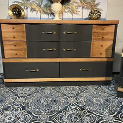 Vintage Refinished Dresser And Night Stand 