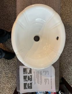 Barclay Sienna Drop-In Bathroom Sink Basin - White