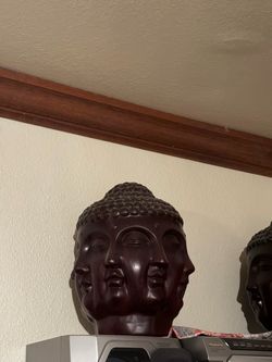 Multi-Face Buddha Head Sculpture set
