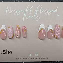 Hand Painted Press On Nails | Size S/M