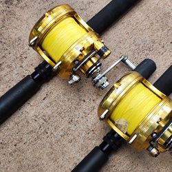 2 Penn International V..30 VSX 2 Speed Fishing Reels/Braid/New Custom Fishing Rods.