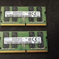 32GB (2x16GB) SAMSUNG DDR4 2666 MHZ PC4-21300 2RX8 Laptop Ram  M471A2K43CB1-CTD