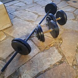 Young Adult / Junior Fitness Weight Set Dumbbells and Barbell