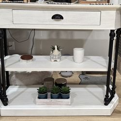 Wood & White Traditional Console Table