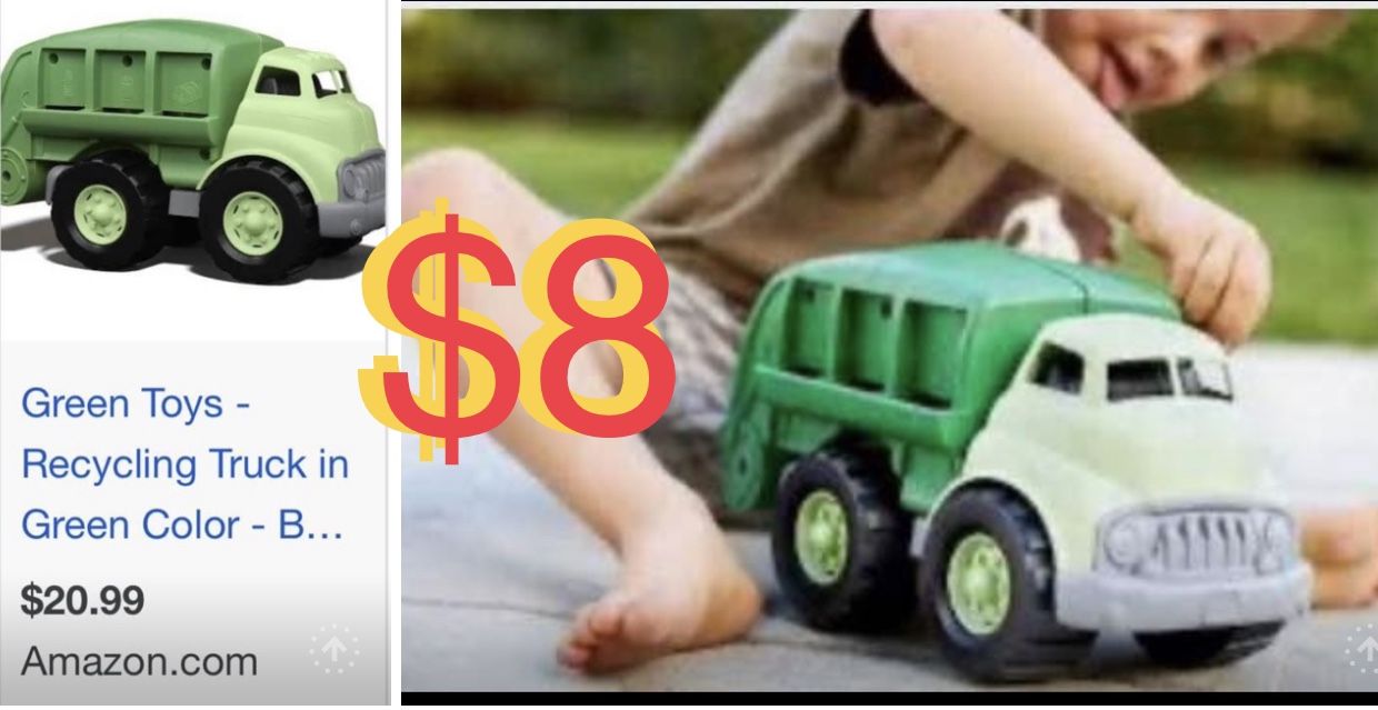$8 Large Garbage Truck Green Toys like New . đź‘€ Please Check My Listings