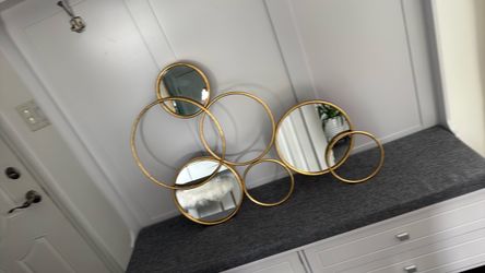Wall metal -gold with mirrors