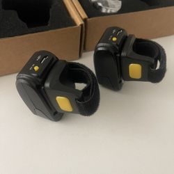 Eyoyo 1D Wireless Ring Barcode Scanner, Compatible with Bluetooth Function & 2.4GHz Wireless & Wired Connection, Portable Wearable Mini Finger Bar Cod