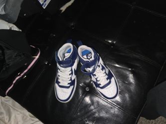 Nike High-Top Sneakers White and Blue size 4 youth
